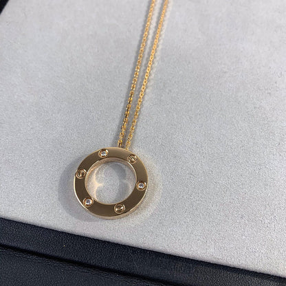 [Luxora]LOVE NECKLACE 16MM 3 DIAMONDS