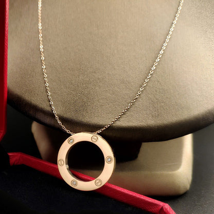 [Luxora]LOVE NECKLACE 16MM 3 DIAMONDS