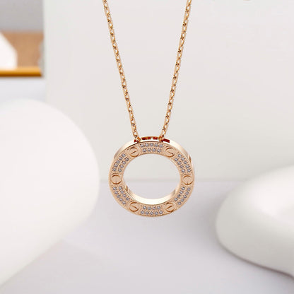 [Luxora]LOVE NECKLACE 16MM  FULL DIAMOND