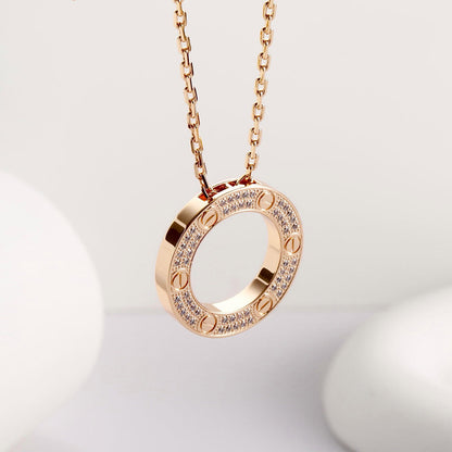 [Luxora]LOVE NECKLACE 16MM  FULL DIAMOND