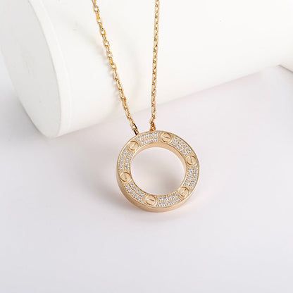 [Luxora]LOVE NECKLACE 16MM  FULL DIAMOND