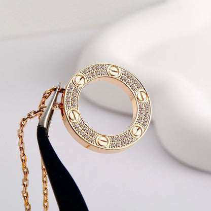 [Luxora]LOVE NECKLACE 16MM  FULL DIAMOND