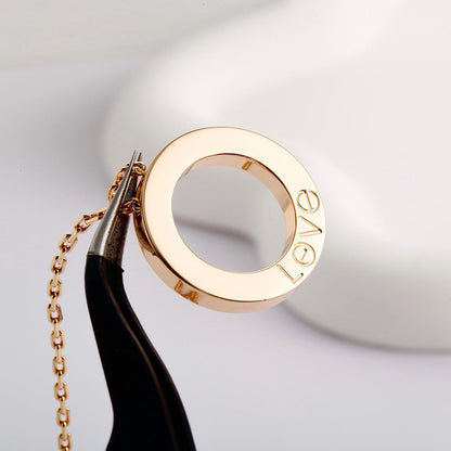 [Luxora]LOVE NECKLACE 16MM  FULL DIAMOND