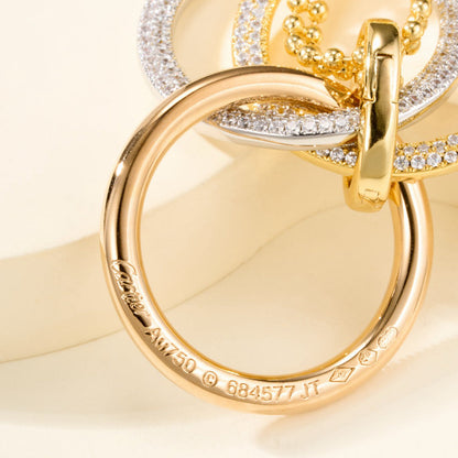 [Luxora]TRINITY LARGE FULL DIAMOND  NECKLACE