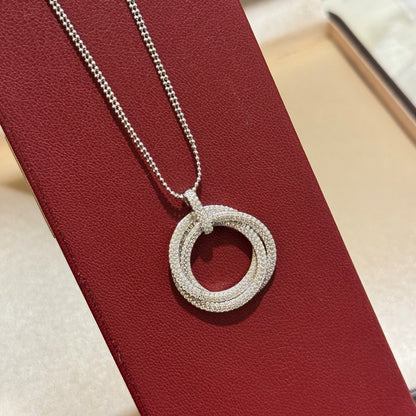 [Luxora]TRINITY LARGE FULL DIAMOND  NECKLACE