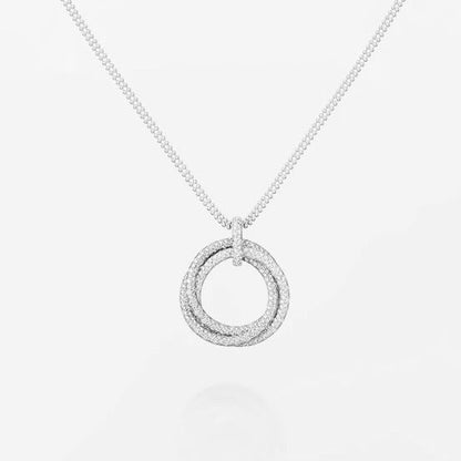 [Luxora]TRINITY LARGE FULL DIAMOND  NECKLACE