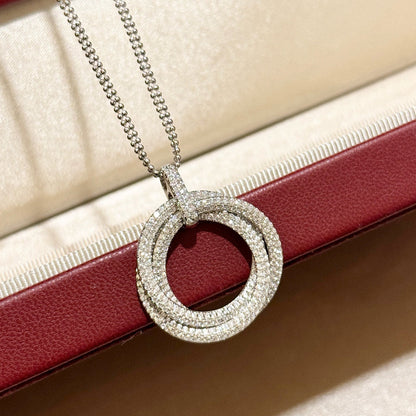 [Luxora]TRINITY LARGE FULL DIAMOND  NECKLACE