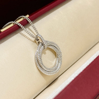 [Luxora]TRINITY LARGE FULL DIAMOND  NECKLACE