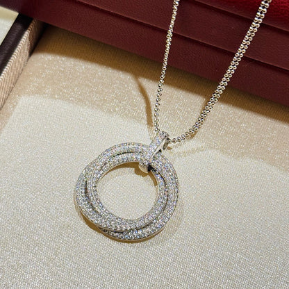 [Luxora]TRINITY LARGE FULL DIAMOND  NECKLACE