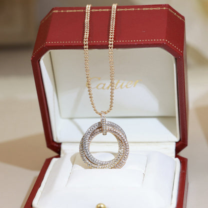 [Luxora]TRINITY LARGE FULL DIAMOND  NECKLACE