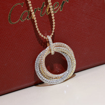 [Luxora]TRINITY LARGE FULL DIAMOND  NECKLACE