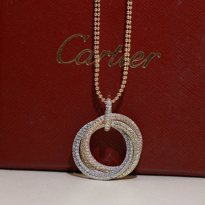 [Luxora]TRINITY LARGE FULL DIAMOND  NECKLACE