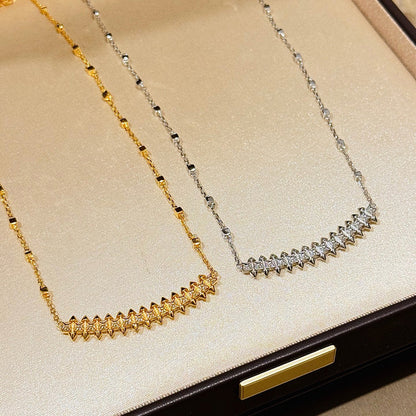 [Luxora]CLASH  SMALL FULL DIAMOND NECKLACE
