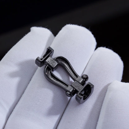 [Luxora]FORCE LARGE SERIES HORSESHOE BLACK SAMURAI BRACELET