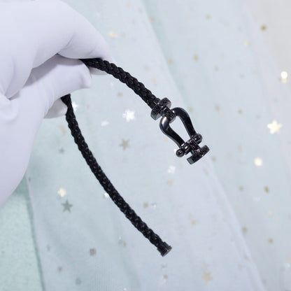 [Luxora]FORCE LARGE SERIES HORSESHOE BLACK SAMURAI BRACELET