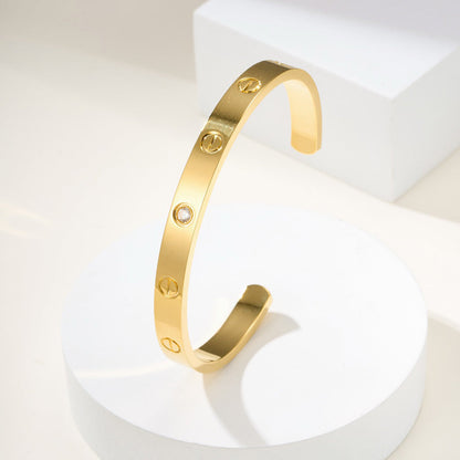 [Luxora]LOVE BRACELET 6.1MM 1 DIAMOND OPEN CUFF