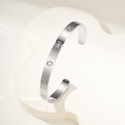 [Luxora]LOVE BRACELET 6.1MM 1 DIAMOND OPEN CUFF
