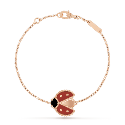 [Luxora]LUCKY SPRING 1 MOTIF PINK GOLD BRACELET