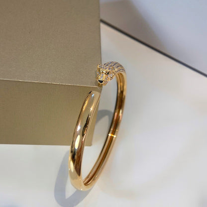 [Luxora]PANTHERE HALF DIAMOND OPEN BRACELET