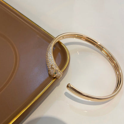 [Luxora]PANTHERE HALF DIAMOND OPEN BRACELET