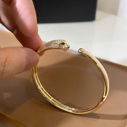 [Luxora]PANTHERE HALF DIAMOND OPEN BRACELET