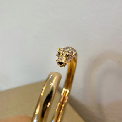 [Luxora]PANTHERE HALF DIAMOND OPEN BRACELET