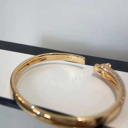 [Luxora]PANTHERE HALF DIAMOND OPEN BRACELET