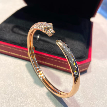[Luxora]PANTHERE HALF DIAMOND OPEN BRACELET
