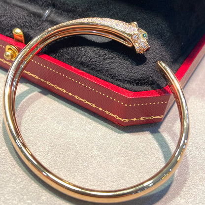 [Luxora]PANTHERE HALF DIAMOND OPEN BRACELET