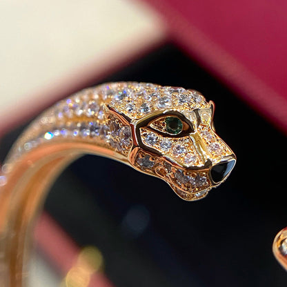 [Luxora]PANTHERE HALF DIAMOND OPEN BRACELET