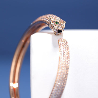 [Luxora]PANTHERE FULL DIAMOND OPEN BRACELET