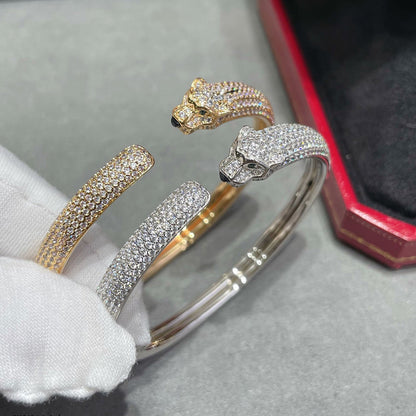 [Luxora]PANTHERE FULL DIAMOND OPEN BRACELET
