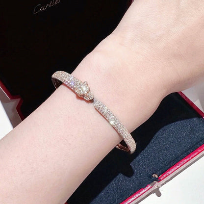 [Luxora]PANTHERE FULL DIAMOND OPEN BRACELET