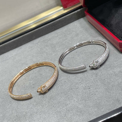 [Luxora]PANTHERE FULL DIAMOND OPEN BRACELET