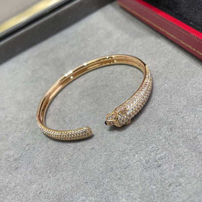 [Luxora]PANTHERE FULL DIAMOND OPEN BRACELET