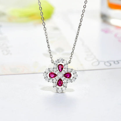[Luxora]LOOP NECKLACE FULL MOTIF DIAMOND 16MM MULTIPLE COLORS