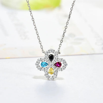 [Luxora]LOOP NECKLACE FULL MOTIF DIAMOND 16MM MULTIPLE COLORS