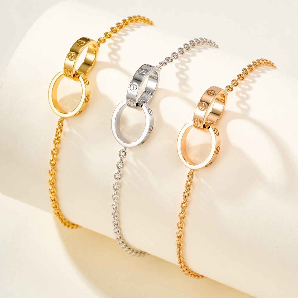 [Luxora]LOVE BRACELET DOUBLE RING