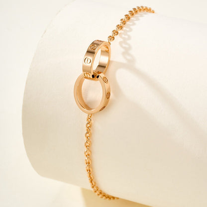 [Luxora]LOVE BRACELET DOUBLE RING