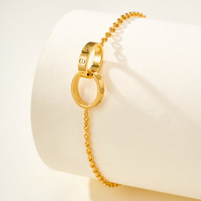 [Luxora]LOVE BRACELET DOUBLE RING