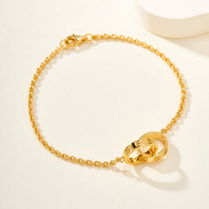 [Luxora]LOVE BRACELET DOUBLE RING