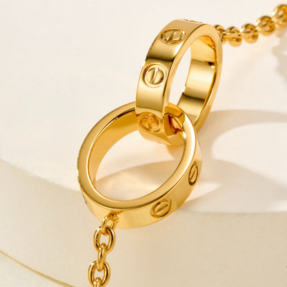 [Luxora]LOVE BRACELET DOUBLE RING