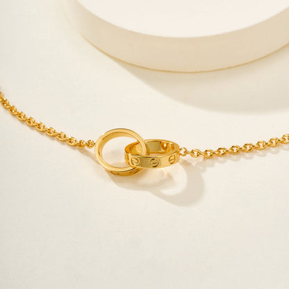 [Luxora]LOVE BRACELET DOUBLE RING