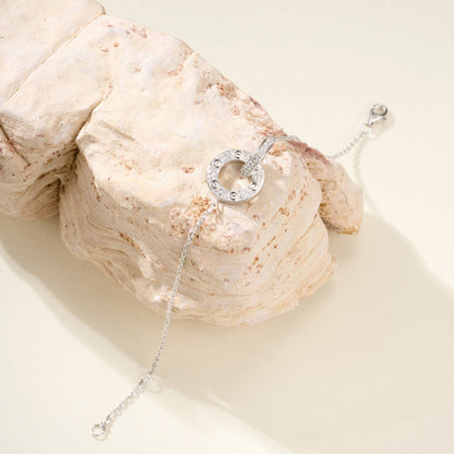 [Luxora]LOVE DOUBLE RING FULL DIAMOND BRACELET