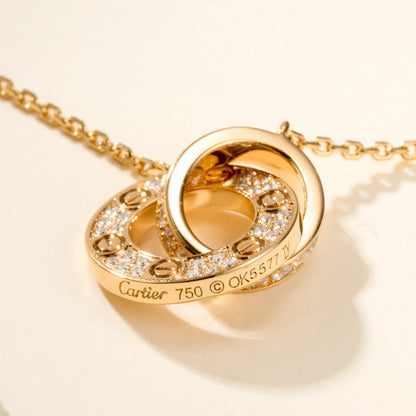 [Luxora]LOVE DOUBLE RING FULL DIAMOND BRACELET