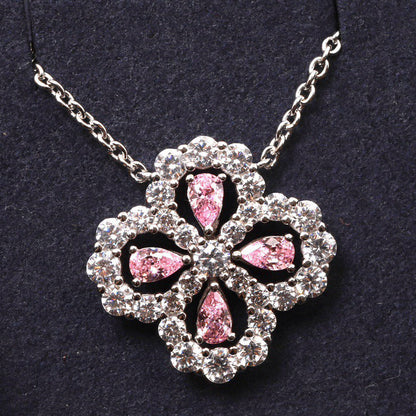 [Luxora]LOOP NECKLACE FULL MOTIF DIAMOND 16MM MULTIPLE COLORS