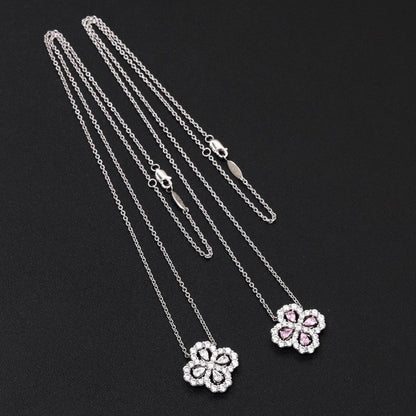 [Luxora]LOOP NECKLACE FULL MOTIF DIAMOND 16MM MULTIPLE COLORS