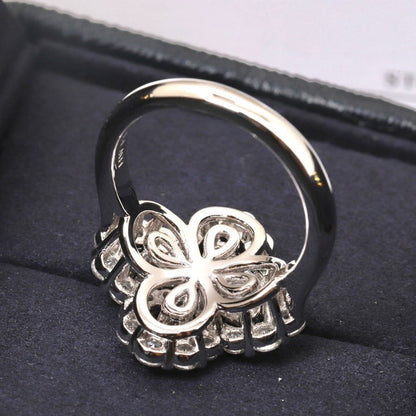 [Luxora] Loop-Ring mit Vollmotiv-Diamant, 16 mm, Silber