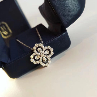 [Luxora]LOOP NECKLACE FULL MOTIF DIAMOND 16MM MULTIPLE COLORS