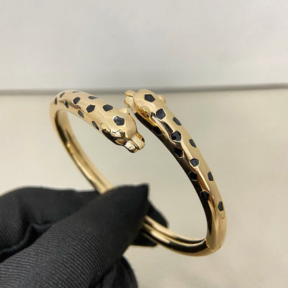 [Luxora]PANTHERE DOUBLE HEADED OPEN BRACELET